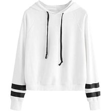 Load image into Gallery viewer, Women's Pullover Fleece Drop Shoulder Striped Hoodie
