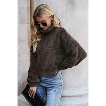 Load image into Gallery viewer, Women's Pullover Plain Quarter Zip Sweatshirt