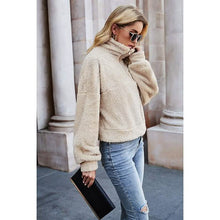 Load image into Gallery viewer, Women's Pullover Plain Quarter Zip Sweatshirt