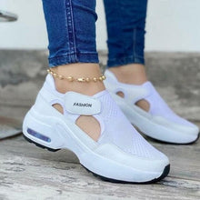 Load image into Gallery viewer, Womens Red Sneakers Air Cushion Shoes Woman Mesh Sneakers Breathable Flats Womens Casual Air Cushion Sneakers Lightweight Non Slip Sport Jogging Gym Fitness Workout Tennis Walking Espadrilles