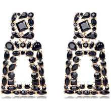 Load image into Gallery viewer, Women's Rhinestone Rectangle Drop Earrings