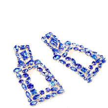 Load image into Gallery viewer, Women's Rhinestone Rectangle Drop Earrings