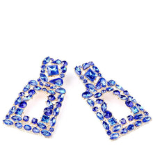 Load image into Gallery viewer, Women's Rhinestone Rectangle Drop Earrings