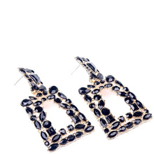 Load image into Gallery viewer, Women's Rhinestone Rectangle Drop Earrings