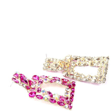 Load image into Gallery viewer, Women's Rhinestone Rectangle Drop Earrings