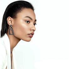 Load image into Gallery viewer, Women's Rhinestone Rectangle Drop Earrings