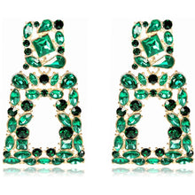 Load image into Gallery viewer, Women's Rhinestone Rectangle Drop Earrings