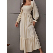 Load image into Gallery viewer, Women's Ruffle Autumn Winter Swing Midi Dress