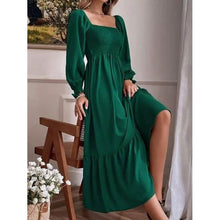 Load image into Gallery viewer, Women's Ruffle Autumn Winter Swing Midi Dress