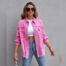 Load image into Gallery viewer, Women's Shacket Long Sleeve Denim