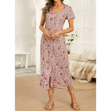 Load image into Gallery viewer, Women's Shift Short Sleeve Floral Print Dress