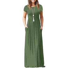 Load image into Gallery viewer, Women's Short Sleeve Loose Casual Long Dresses with Pockets