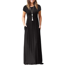 Load image into Gallery viewer, Women's Short Sleeve Loose Casual Long Dresses with Pockets