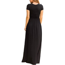 Load image into Gallery viewer, Women's Short Sleeve Loose Casual Long Dresses with Pockets