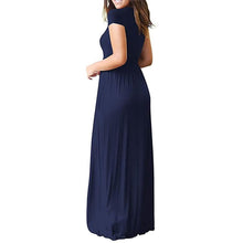 Load image into Gallery viewer, Women's Short Sleeve Loose Casual Long Dresses with Pockets