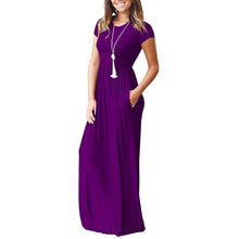 Load image into Gallery viewer, Women's Short Sleeve Loose Casual Long Dresses with Pockets