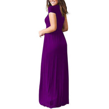 Load image into Gallery viewer, Women's Short Sleeve Loose Casual Long Dresses with Pockets