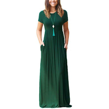 Load image into Gallery viewer, Women's Short Sleeve Loose Casual Long Dresses with Pockets