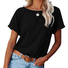 Load image into Gallery viewer, Women's Short Sleeve Raglan Crewneck T Shirts