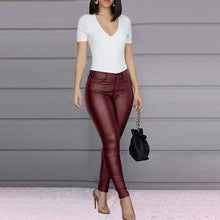 Load image into Gallery viewer, Women's Skinny Leather Pants