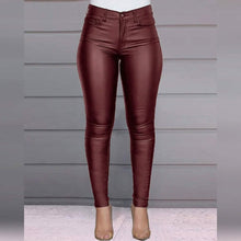 Load image into Gallery viewer, Women's Skinny Leather Pants