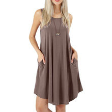 Load image into Gallery viewer, Women's Sleeveless Pockets Casual Swing T-Shirt Short Dresses