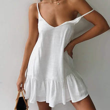 Load image into Gallery viewer, Women's Sleeveless Solid Color V-Neck Mini Dress