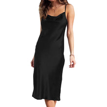 Load image into Gallery viewer, Women's Sleeveless Spaghetti Strap Satin Dress