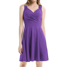 Load image into Gallery viewer, Women's Sleeveless Wrap V-Neck A-line Bridesmaid Cocktail Party Dress