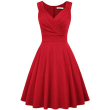 Load image into Gallery viewer, Women's Sleeveless Wrap V-Neck A-line Bridesmaid Cocktail Party Dress