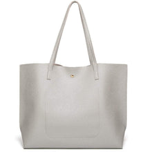 Load image into Gallery viewer, Women's Soft Faux Leather Tote Shoulder Bag