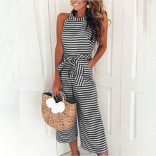 Load image into Gallery viewer, Women's Solid Color Crew Neck Casual Jumpsuit