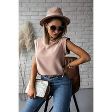 Load image into Gallery viewer, Women's Solid Color Patchwork Stand Collar Top
