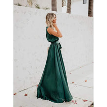 Load image into Gallery viewer, Women's Solid Color Slit Tie Maxi Dress