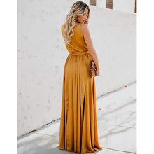 Load image into Gallery viewer, Women's Solid Color Slit Tie Maxi Dress