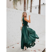 Load image into Gallery viewer, Women's Solid Color Slit Tie Maxi Dress