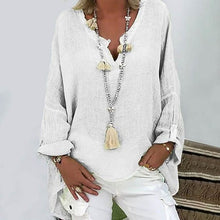 Load image into Gallery viewer, Women's Solid Colored Long Sleeve Button V Neck Basic Top