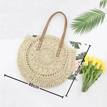 Load image into Gallery viewer, Women's Straw Tote Bag Boho Style