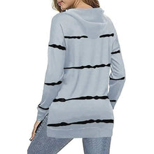 Load image into Gallery viewer, Women's Striped Printed Long Sleeve Drawstring Pullover Hoodie