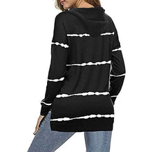 Load image into Gallery viewer, Women's Striped Printed Long Sleeve Drawstring Pullover Hoodie
