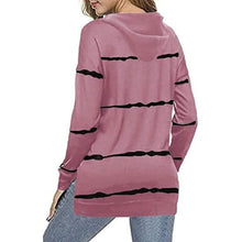 Load image into Gallery viewer, Women's Striped Printed Long Sleeve Drawstring Pullover Hoodie