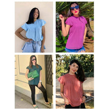Load image into Gallery viewer, Women's Summer Cute Crewneck Lace Crochet Chiffon Blouse