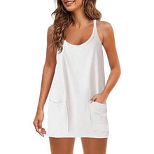 Load image into Gallery viewer, Womens Summer Sleeveless Mini Dress V Neck Spaghetti Strap with Pockets