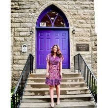 Load image into Gallery viewer, Women's Summer Wrap V Neck Bohemian Floral Print Mini Dress