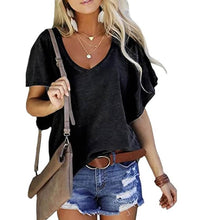 Load image into Gallery viewer, Women's T-Shirt Solid V-Neck Basic Casual Top