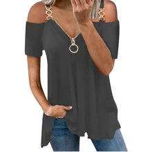 Load image into Gallery viewer, Women's Tailored Zip Crew Neck Plus Size Top