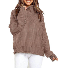 Load image into Gallery viewer, Women's Turtleneck Batwing Sleeve Loose Oversized Chunky Knitted Pullover Sweater Jumper Tops