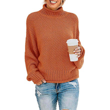 Load image into Gallery viewer, Women's Turtleneck Batwing Sleeve Loose Oversized Chunky Knitted Pullover Sweater Jumper Tops