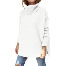 Load image into Gallery viewer, Women's Turtleneck Oversized Sweaters Long Batwing Sleeve Spilt Hem Tunic