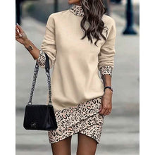 Load image into Gallery viewer, Women's Turtleneck Sweatshirt Dress